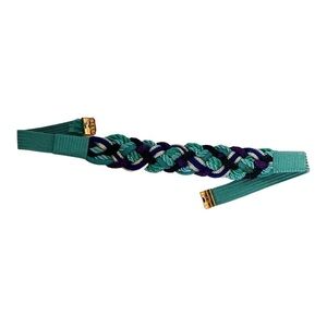VINTAGE Rope Knot Metallic Turquoise Belt Sz M